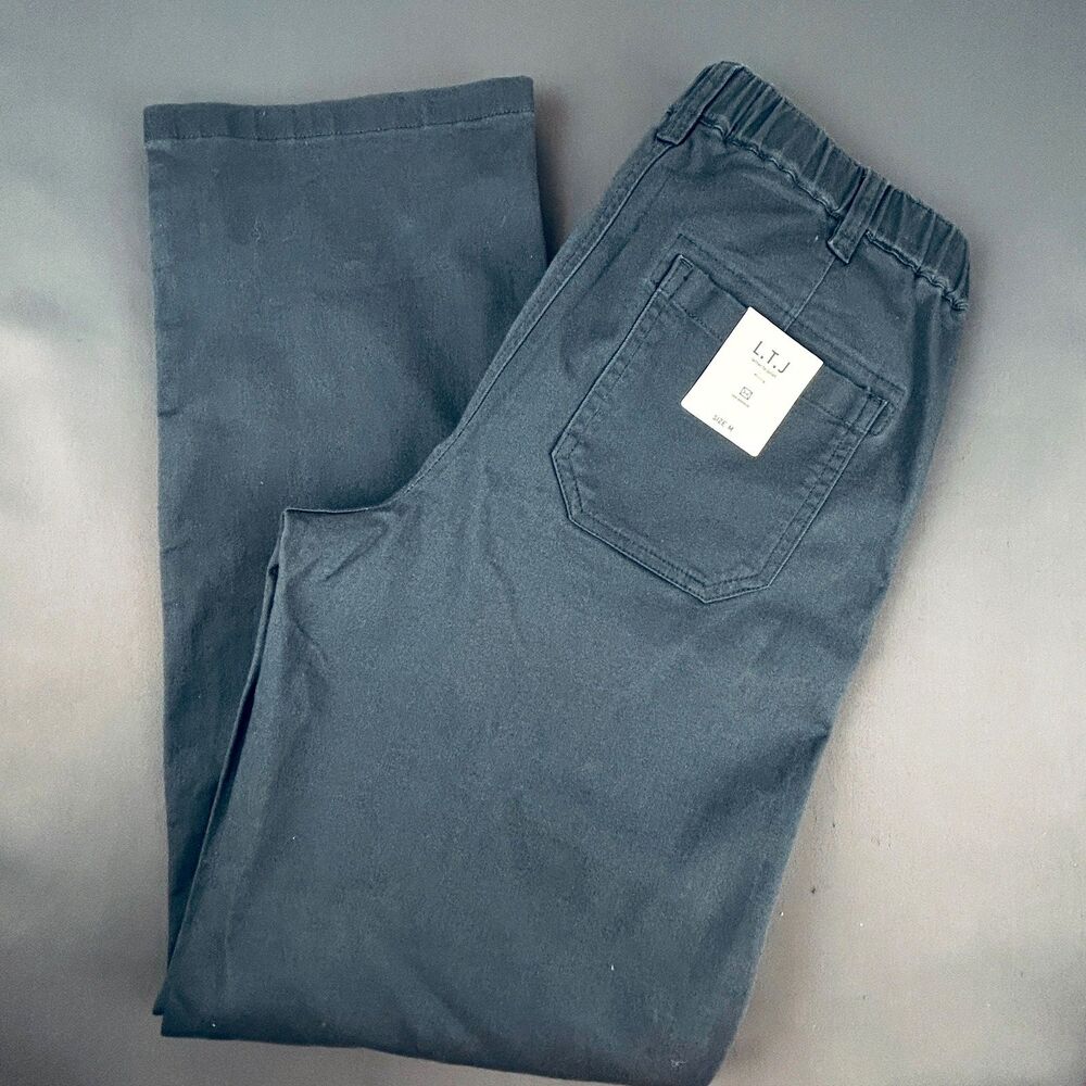 Letter to Juliet LTJ Charcoal Gray Khaki Straight Leg Stretch Pants Sz M TP02700
